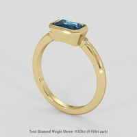 2.01 Ct. Greenish Blue Sapphire Ring, 14K Yellow Gold 2