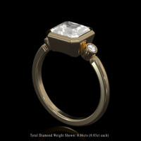 2.52 Ct. White Sapphire Ring, 14K Yellow Gold 2