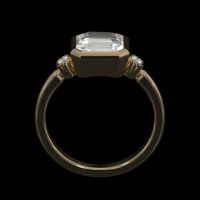 2.52 Ct. White Sapphire Ring, 14K Yellow Gold 3