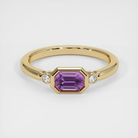 0.64 Ct. Purple Sapphire Ring, 14K Yellow Gold 1