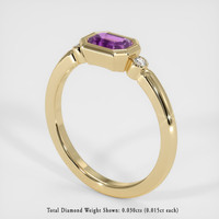 0.64 Ct. Purple Sapphire Ring, 14K Yellow Gold 2