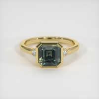 4.06 Ct. Bi Color Sapphire Ring, 18K Yellow Gold 1