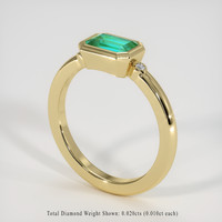 0.83 Ct. Emerald Ring, 18K Yellow Gold 2