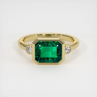 2.47 Ct. Emerald Ring, 18K Yellow Gold 1