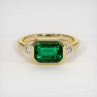 1.93 Ct. Emerald Ring, 18K Yellow Gold 1