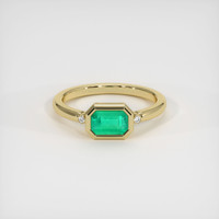 0.80 Ct. Emerald Ring, 18K Yellow Gold 1