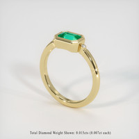 0.80 Ct. Emerald Ring, 18K Yellow Gold 2