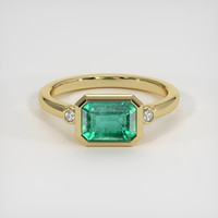 1.83 Ct. Emerald Ring, 18K Yellow Gold 1