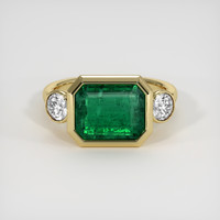 3.53 Ct. Emerald Ring, 18K Yellow Gold 1