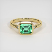 1.44 Ct. Emerald Ring, 18K Yellow Gold 1