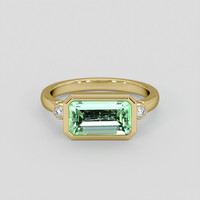 1.94 Ct. Emerald Ring, 18K Yellow Gold 1