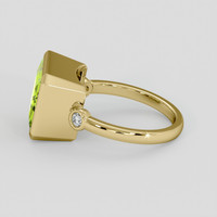 4.86 Ct. Yellowish Green Peridot Ring, 18K Yellow Gold 4