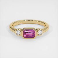 0.68 Ct. Pink Sapphire Ring, 18K Yellow Gold 1