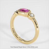 0.68 Ct. Pink Sapphire Ring, 18K Yellow Gold 2