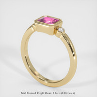 1.23 Ct. Pink Sapphire Ring, 18K Yellow Gold 2