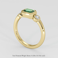 1.66 Ct. Bluish Green Sapphire Ring, 18K Yellow Gold 2