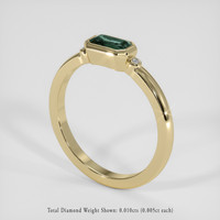 0.63 Ct. Bluish Green Sapphire Ring, 18K Yellow Gold 2