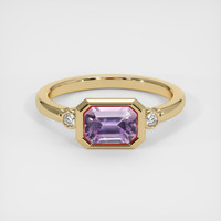1.31 Ct. Purple Sapphire Ring, 18K Yellow Gold 1