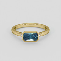 2.01 Ct. Greenish Blue Sapphire Ring, 18K Yellow Gold 1