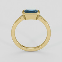 2.01 Ct. Greenish Blue Sapphire Ring, 18K Yellow Gold 3