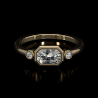 0.78 Ct. White Sapphire Ring, 18K Yellow Gold 1