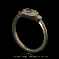 0.78 Ct. White Sapphire Ring, 18K Yellow Gold 2