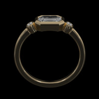 0.78 Ct. White Sapphire Ring, 18K Yellow Gold 3