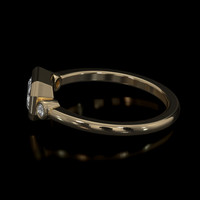 0.78 Ct. White Sapphire Ring, 18K Yellow Gold 4