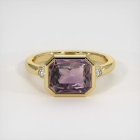 2.77 Ct. Pinkish Brown Sapphire Ring, 18K Yellow Gold 1