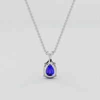 2.53 Ct. Blue Sapphire Pendant, 10K White Gold 4
