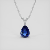 1.20 Ct. Blue Sapphire Pendant, 14K White Gold 1