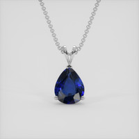 1.60 Ct. Blue Sapphire Pendant, 14K White Gold 1
