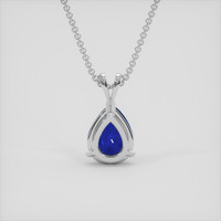 1.60 Ct. Blue Sapphire Pendant, 14K White Gold 4