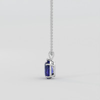 2.53 Ct. Blue Sapphire Pendant, 14K White Gold 3