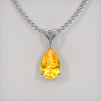 2.51 Ct. Yellow Sapphire Pendant, 14K White Gold 1