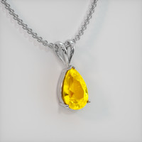 2.51 Ct. Yellow Sapphire Pendant, 14K White Gold 2