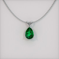 1.84 Ct. Emerald Pendant, 18K White Gold 1