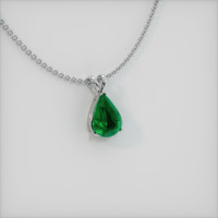3.95 Ct. Emerald  Pendant - 18K White Gold