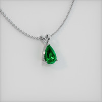 1.22 Ct. Emerald  Pendant - 18K White Gold