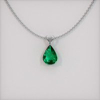 2.42 Ct. Emerald Pendant, 18K White Gold 1