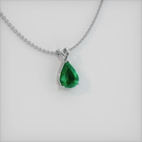 2.42 Ct. Emerald  Pendant - 18K White Gold