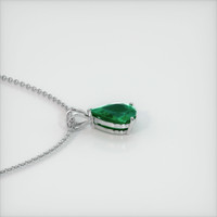 2.42 Ct. Emerald  Pendant - 18K White Gold