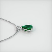 2.42 Ct. Emerald Pendant, 18K White Gold 3