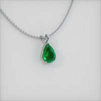 2.76 Ct. Emerald  Pendant - 18K White Gold