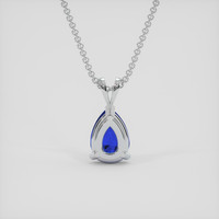 1.20 Ct. Blue Sapphire Pendant, 18K White Gold 4