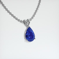 3.07 Ct. Blue Sapphire Pendant, 18K White Gold 2