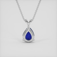 1.60 Ct. Blue Sapphire Pendant, 18K White Gold 4