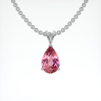 2.02 Ct. Padparadscha Sapphire Pendant, 18K White Gold 1