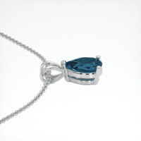 0.55 Ct. Greenish Blue Sapphire Pendant, 18K White Gold 3