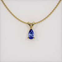 0.58 Ct. Blue Sapphire Pendant, 18K Yellow Gold 1